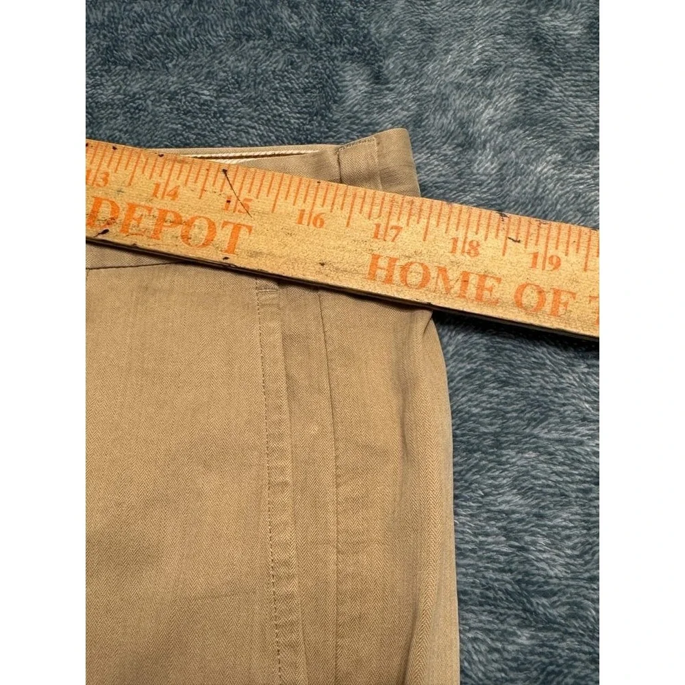 Tommy Bahama Silk Blend Shorts 36 Men's Tan Khaki Herringbone Pleated Tropical